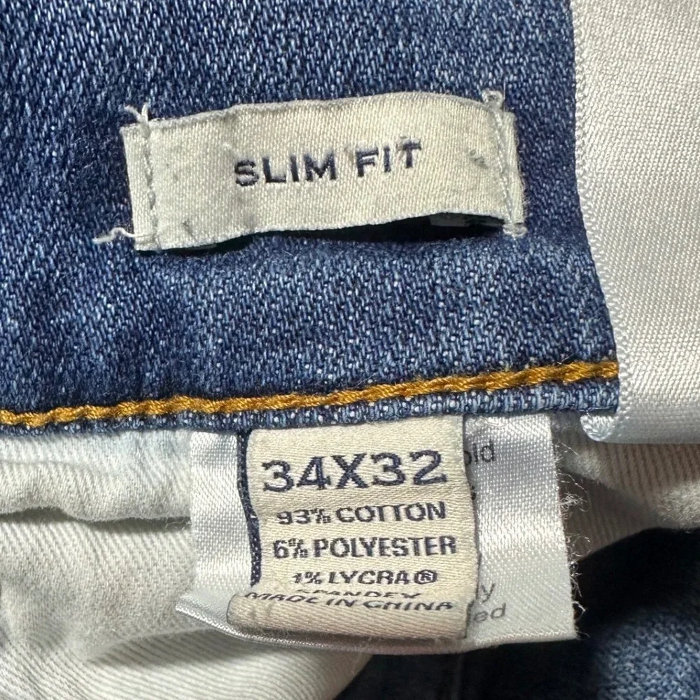 Joseph Abboud Slim Fit Jeans Mens 34x32 Blue Good Distressed Medium Wash Stretch